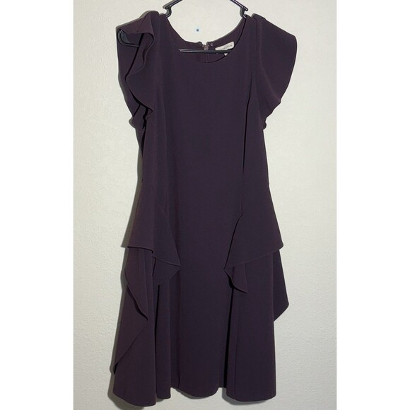 Rebecca Taylor Purple Ruffle Detail Sleeveless Party Dress Size 4 - Picture 1 of 7